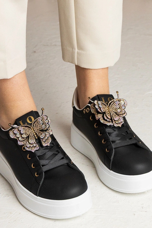 Schwarze Sneakers mit Schmetterling...