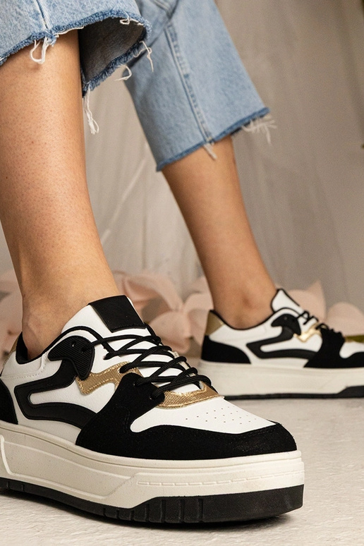 Schwarze Damen-Trampki Sneakers Seisha