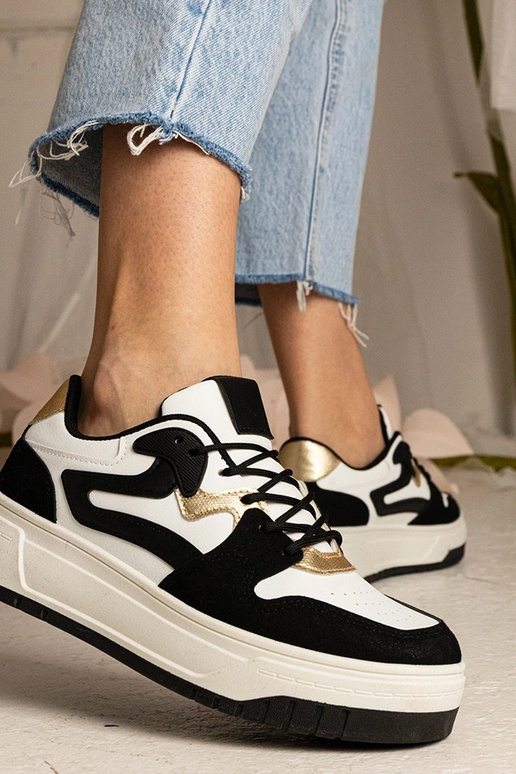 Schwarze Damen-Trampki Sneakers Seisha