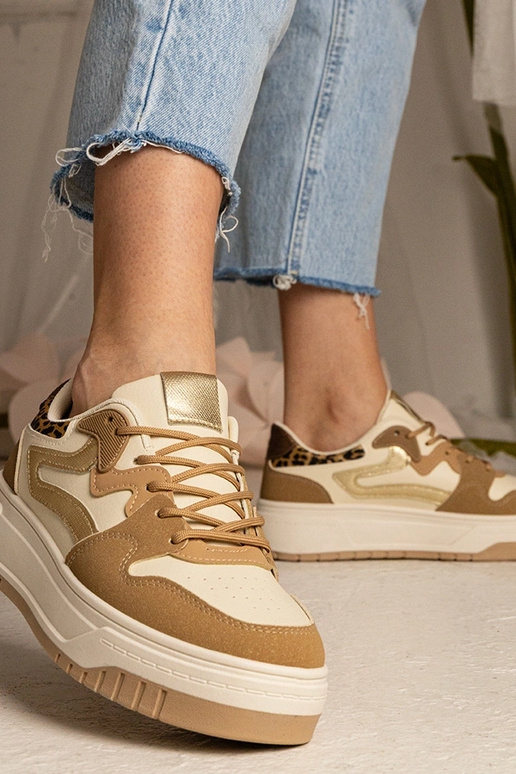 Beige Damen-Trampki Sneakers Seisha