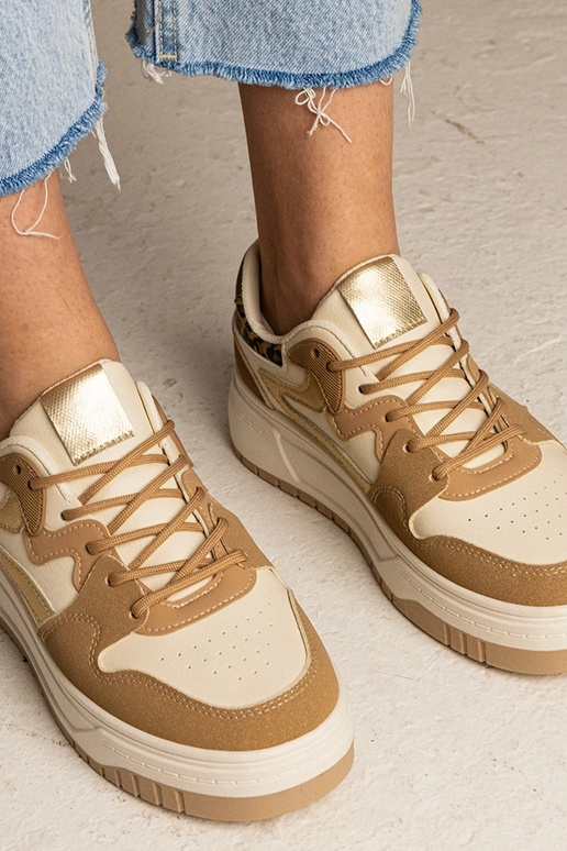 Beige Damen-Trampki Sneakers Seisha