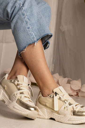 Beige Damen-Sneakers mit... 2