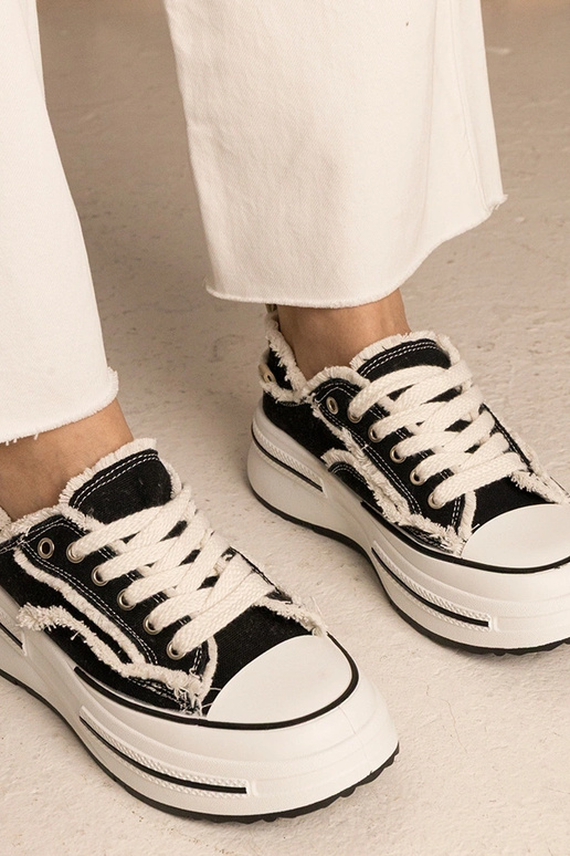 Schwarze Damen High-Top Sneakers Kallara