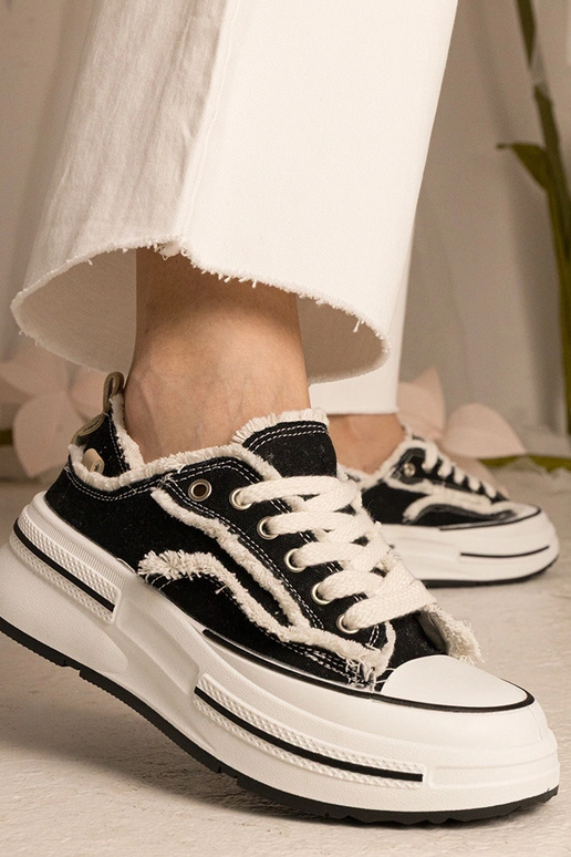 Schwarze Damen High-Top Sneakers Kallara