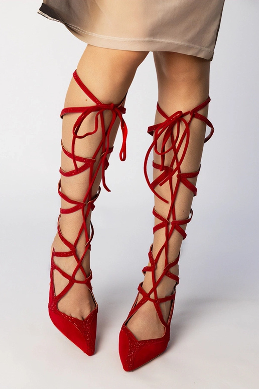 Rote Damen High Heel Sandalen mit... Rote Damen High Heel Sandalen mit...