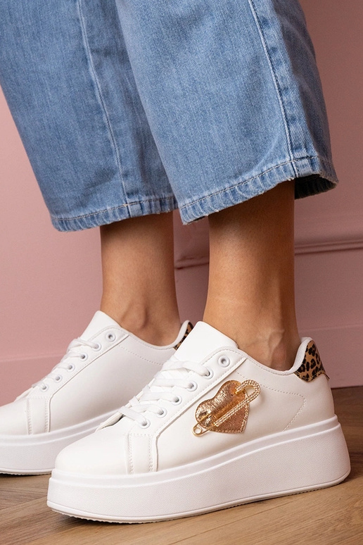 Weiße Damen-Sneaker mit tierischem... Weiße Damen-Sneaker mit tierischem...