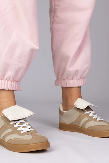 Sandfarbene sportliche Damenschuhe, „Lukka"