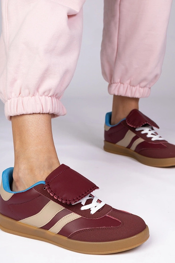 Kirschrote sportliche Damenschuhe, „Lukka"