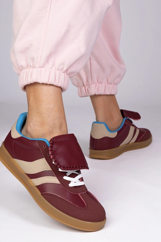 Kirschrote sportliche Damenschuhe,...