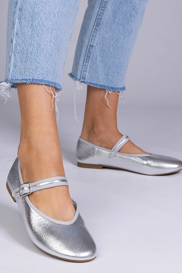 Silberne Ballerinas mit... 2