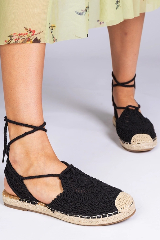 Schwarze Espadrilles Sandalen auf...