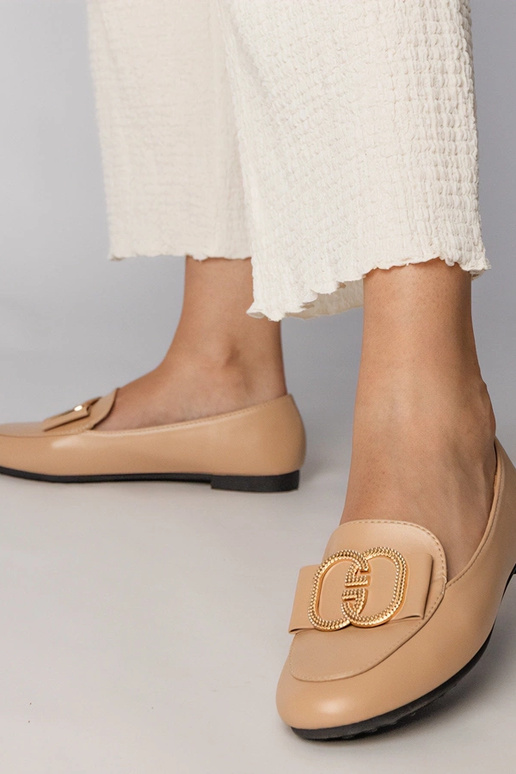 Cremefarbene Damen Mokassins mit... Cremefarbene Damen Mokassins mit...