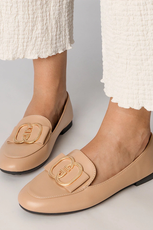 Cremefarbene Damen Mokassins mit... Cremefarbene Damen Mokassins mit...
