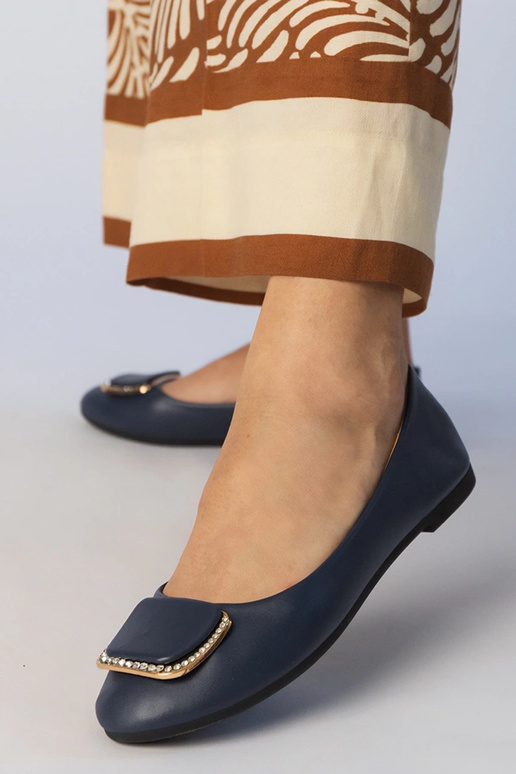 Dunkelblaue Damen Ballerinas mit... Dunkelblaue Damen Ballerinas mit...