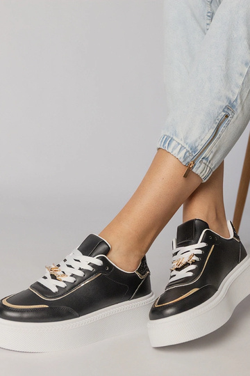 Schwarze Sportschuhe mit Glitzer und Zirkonia, „Felura" 2