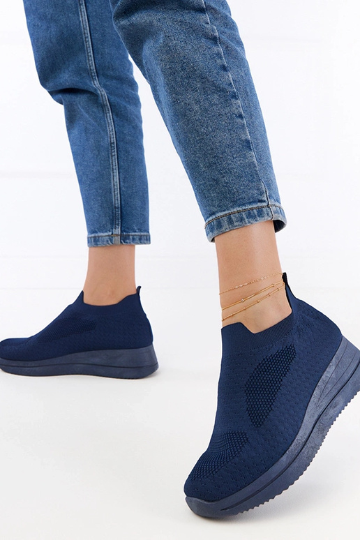 Dunkelblaue Slip-On textile Sneakers...