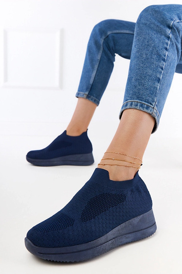 Dunkelblaue Slip-On textile Sneakers Romaro 2