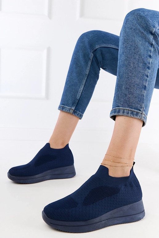 Dunkelblaue Slip-On textile Sneakers...