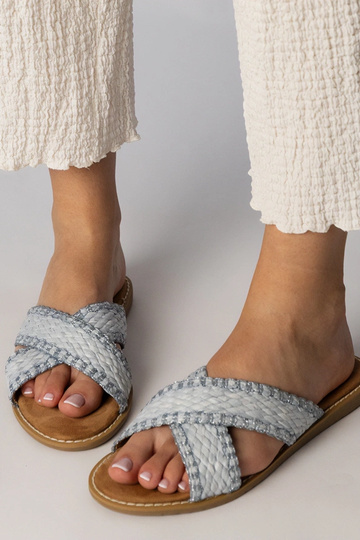 Blaue Damen geflochtene...