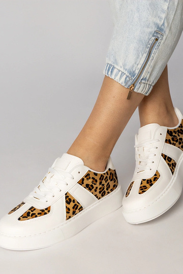 Weiße Sneakers mit Pantherdruck, „Toris" 2