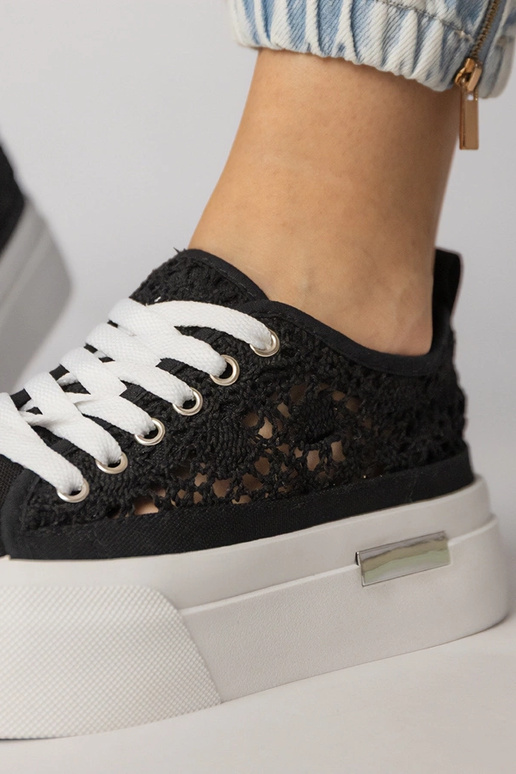 Schwarze luftige Damensportschuhe,...