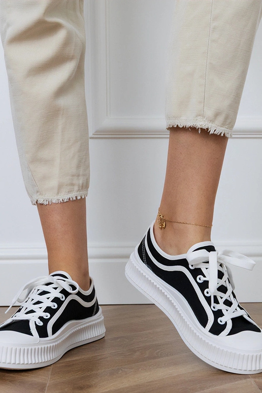 Schwarze Damenplattformschuhe, „Salis"