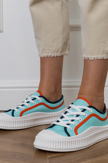 Blaue Damenplattformschuhe,...