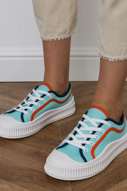 Blaue Damenplattformschuhe, „Salis"