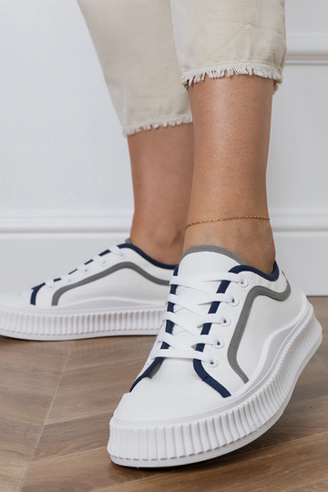 Weiße Damenplattformschuhe,...