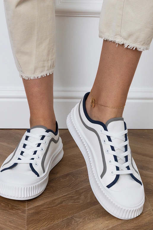 Weiße Damenplattformschuhe, „Salis"