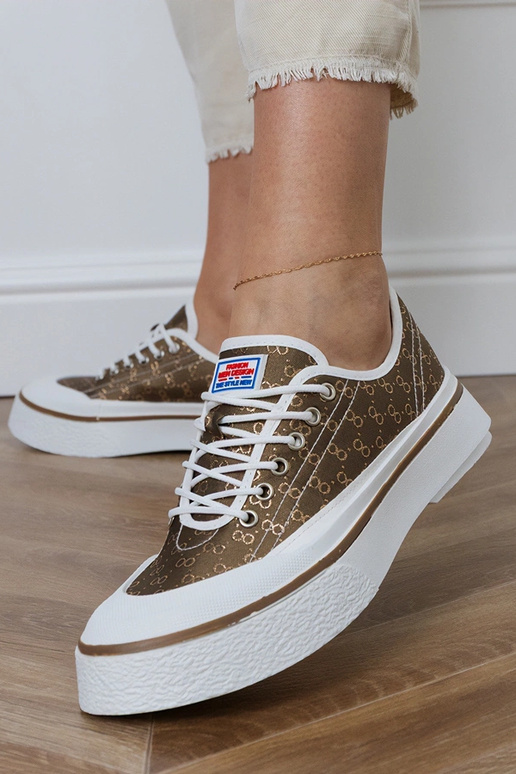 Braune Damenplattformschuhe, „Greta"