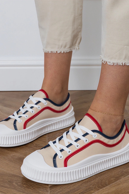 Beige Damenplattformschuhe, „Salis"