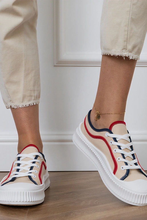 Beige Damenplattformschuhe, „Salis"