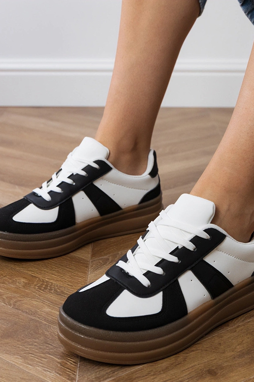 Schwarze Damen-Sneaker auf Plattform,...