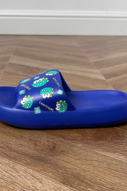 Blaue Kinderpantoletten mit Druck Dinos Blaue Kinderpantoletten mit Druck Dinos