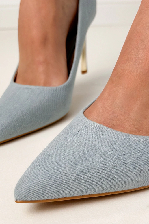 Jeansfarbene klassische Sandalen mit...