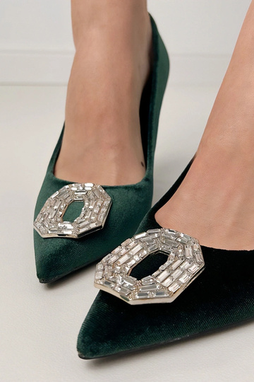 Grüne Sandalen mit Zirkonia...