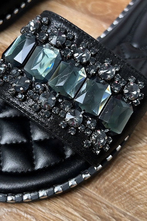 Schwarze Hausschuhe mit Kristallen Zurab