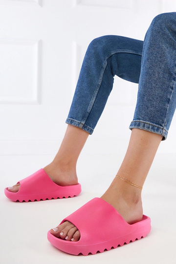 Rosa Gummi-Pantoletten für Damen Papitos