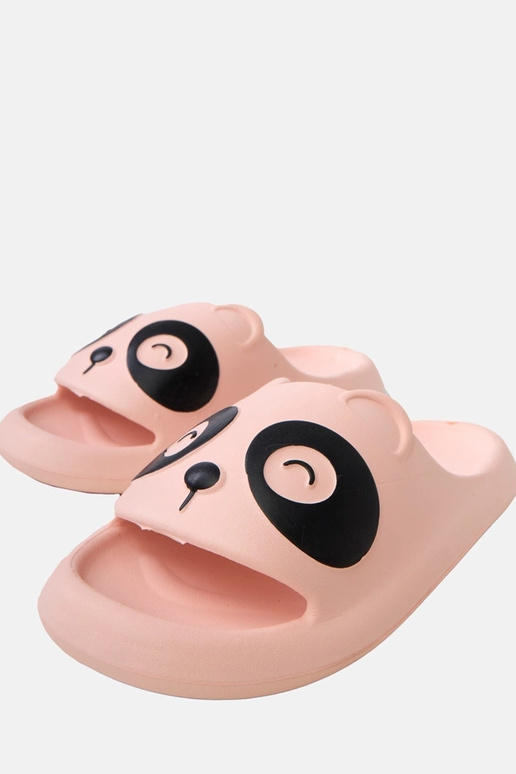 Rosa Kinder-Slipper mit Panda-Motiven...