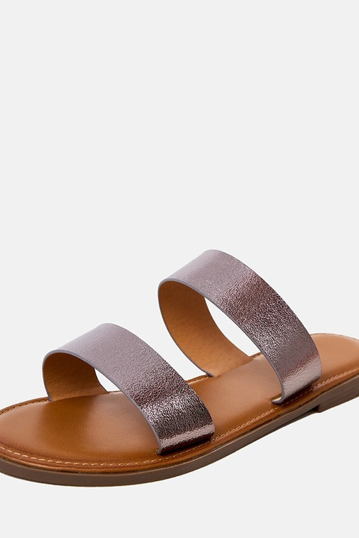 Graue Damenslipper mit Riemen Fariza