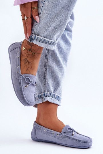 Elegante INildledermokassins blaue Farbe Si Passione