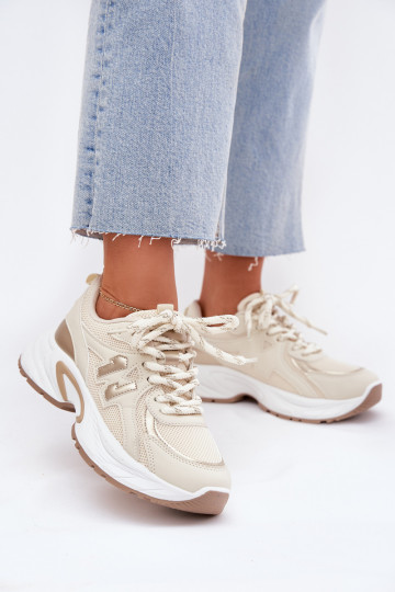 Sneakers Stilvollllschuhe Feminin mit modischer Es mussssivsohle Beige Davira 2
