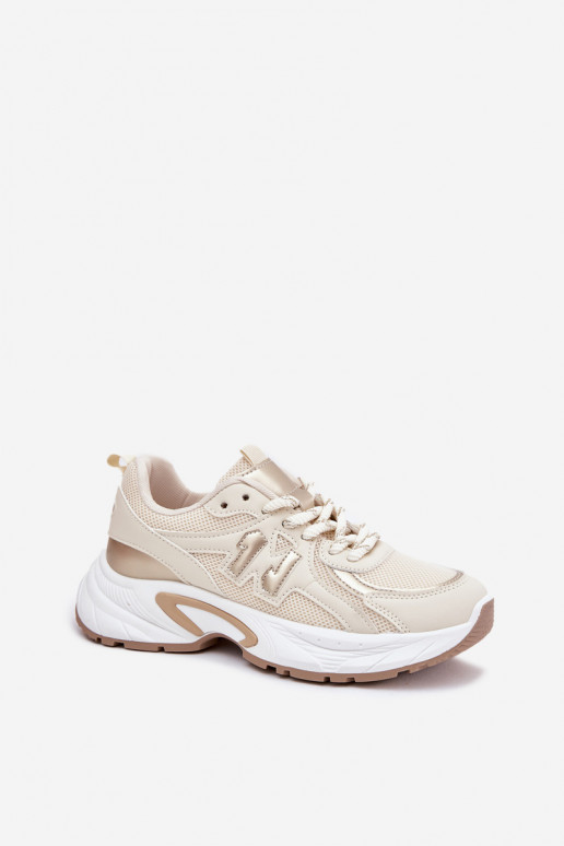 Sneakers Stilvollllschuhe Feminin mit modischer Es mussssivsohle Beige Davira
