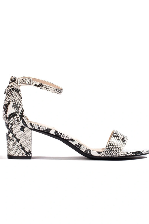 Absatzsandalen mit Schlangenlederimitat Absatzsandalen mit Schlangenlederimitat