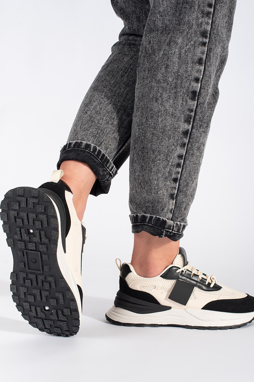 Schwarz-beige Damen-Turnschuhe