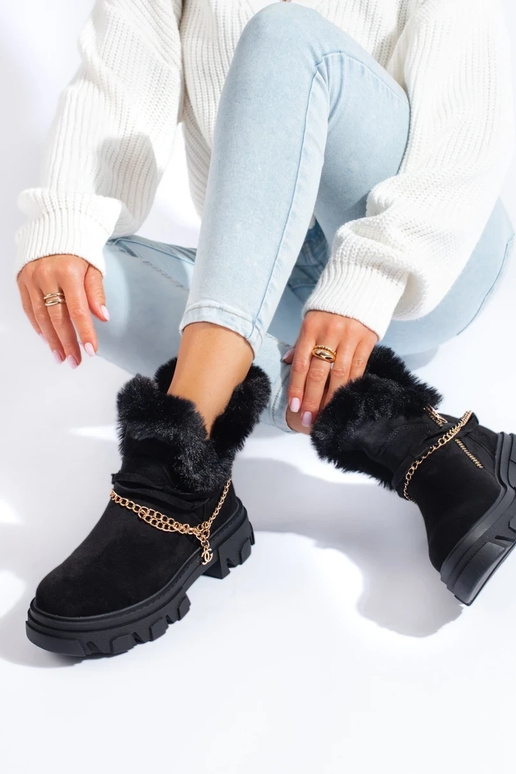 Schwarze Wildleder-Plateauschuhe für... Schwarze Wildleder-Plateauschuhe für...