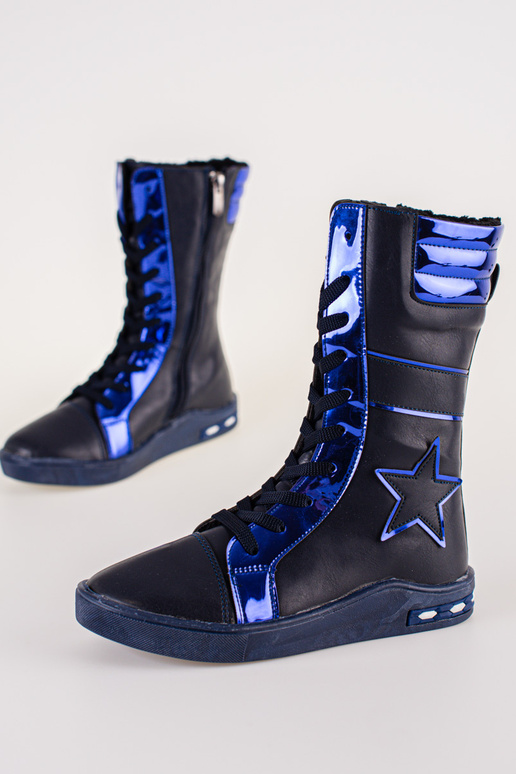 Lederstiefel für Mädchen mit hohem...