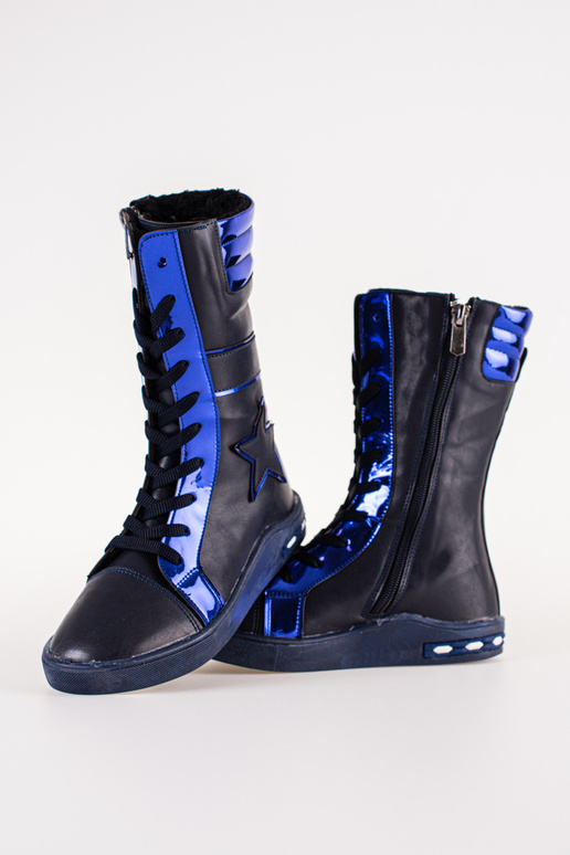 Lederstiefel für Mädchen mit hohem...