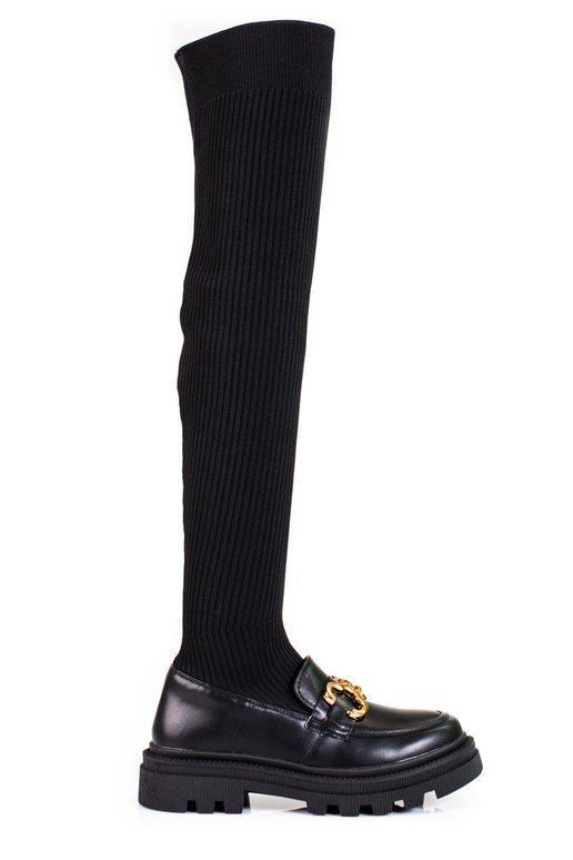 Schwarze Stiefeletten mit flexiblem...